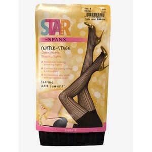 Star Power by Spanx Backdrop Black Open-Weave Shaping Tights Black Boudoir
